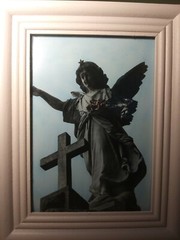 fine art hand-painted B&W prints – New Orleans St. Louis Cemetery #2. 5×7 in.
