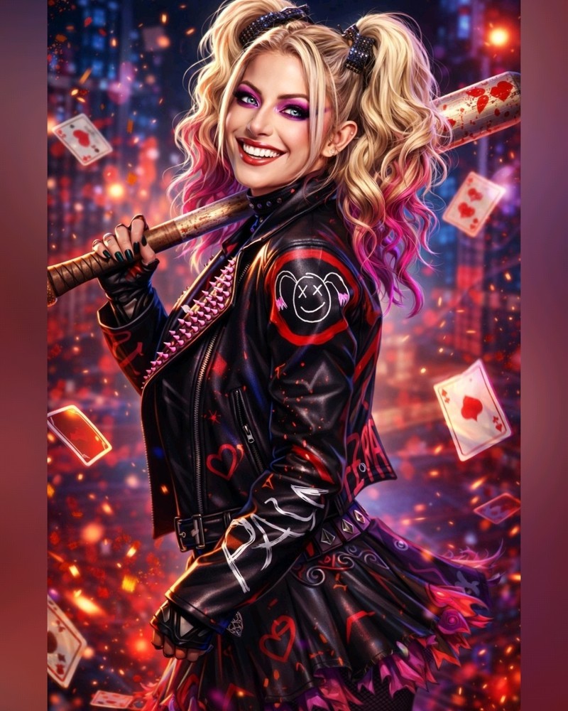 Alexa Bliss 8×10 Photo Art Print WWE Wrestling AEW Sexy Harley Quinn Onlyfans