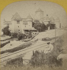 Switzerland Castle Chillon Lake Geneva c1865 Stereo Photo Vintage Albumine §yt