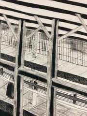 LEONARD SUSSMAN Signed NEW YORK CITY SUBWAY 1977 GELATIN SILVER PRINT & ETCHING
