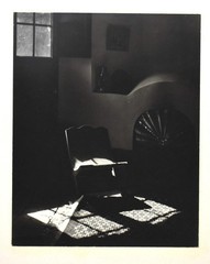 Vintage J.W. Howlett Black and White Photograph Focusing on a Rocking Chair