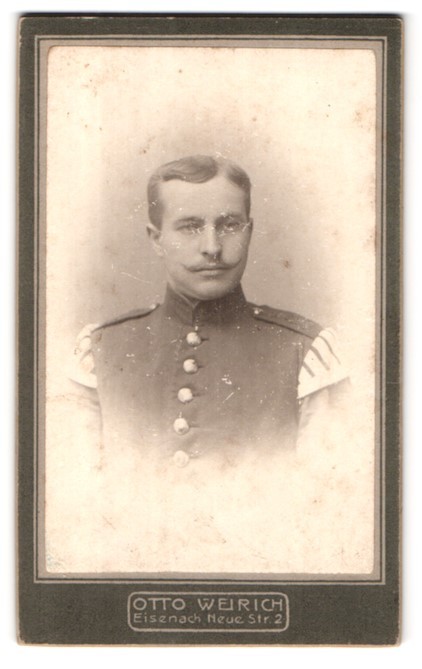 Photography Otto Weirich, Eisenach, Neue Str. 2, portrait Thuringia. Soldier, Music