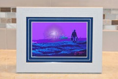 Sunset Fisherman Seascape Original Limited-Edition Miniature Slusser COA