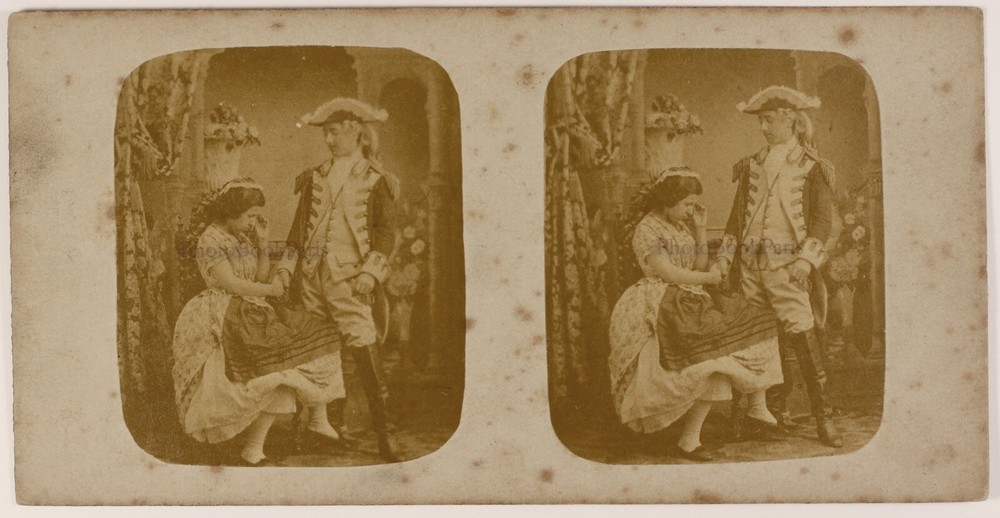Genre Scene L’Amour Galant Artistic C1858 Photo Stereo Vintage Album