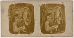 Genre Scene L’Amour Galant Artistic C1858 Photo Stereo Vintage Album