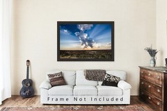 Photography Print of Sunbeams Bursting From Storm Cloud in Kansas