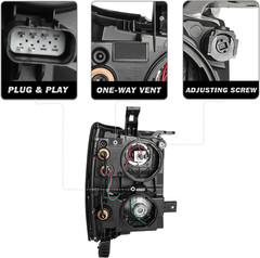 Headlight Assembly Fit for 2014 2015 Chevy Silverado 1500 | Pickup Truck OE Styl