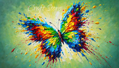 Butterfly Oil Painting Digital Image Picture Photo Wallpaper Background Art