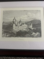 Vintage Spanish Architectural Escurial Beautiful Frame 17″ x 21″