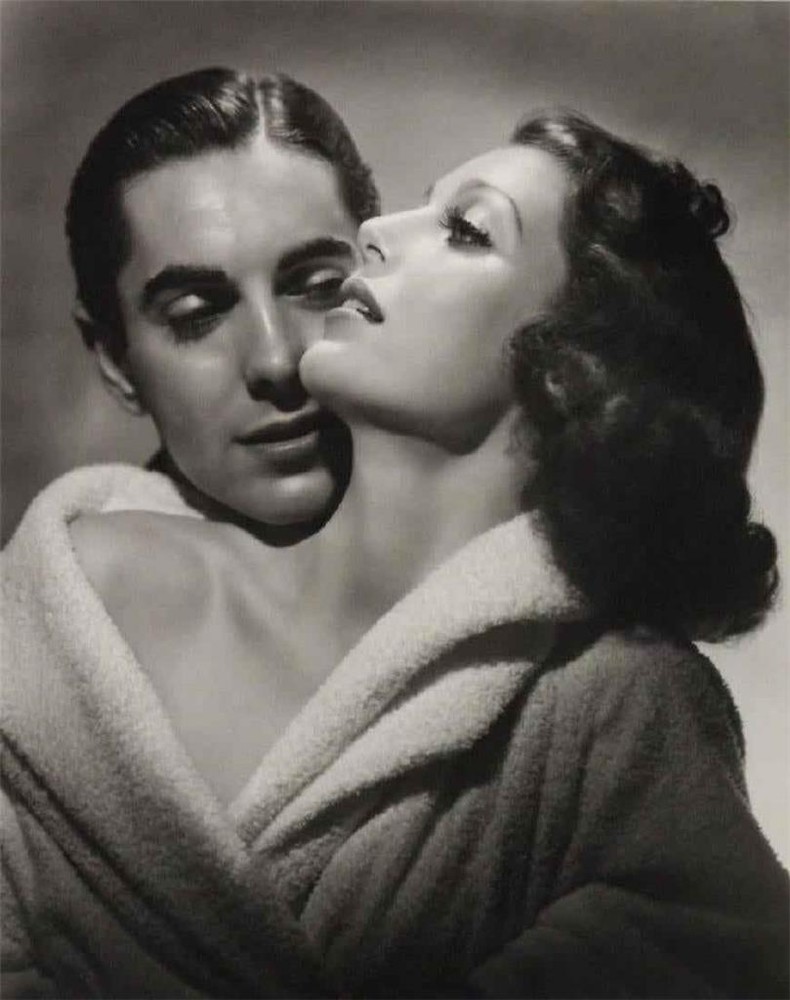 George Hurrell Loretta Young & Tyrone Power Matted Photolithograph Movie Stars