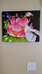 Crane & Lotus Flower Chinese Lantern Festival, 16×20 Canvas Photo Signed Ltd