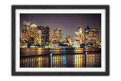 Boston Skyline at Night – Fine Art Photography Prints – Paper, Canvas, Metal