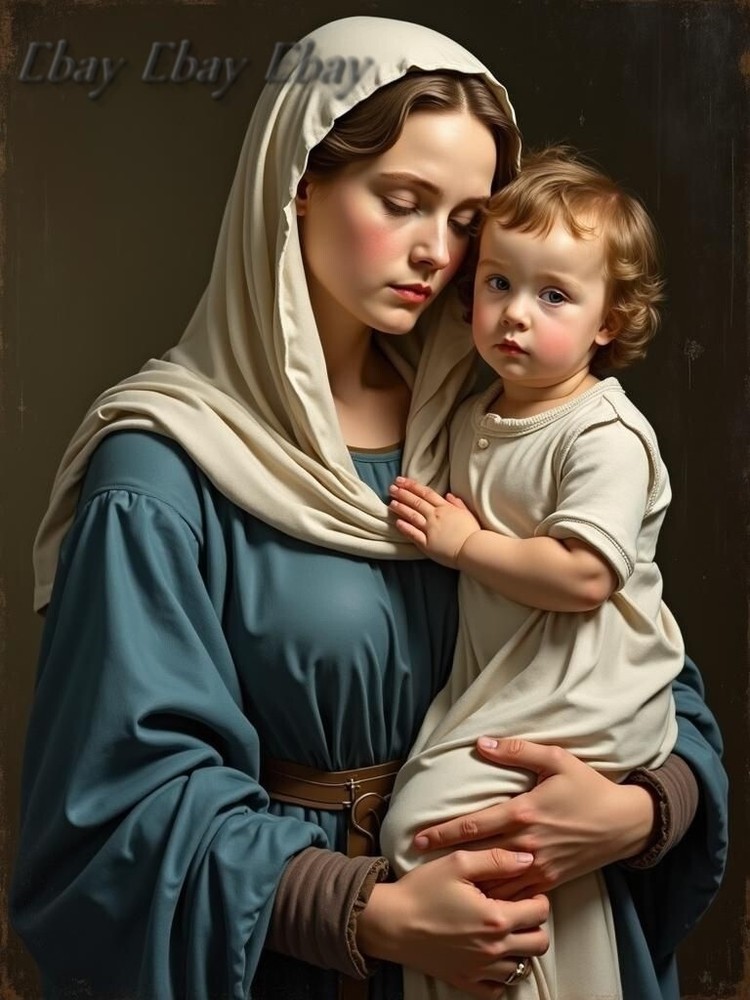 A3 Photo Mother Child Tenderness Artistic Glossy Paper Decor -031
