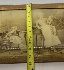 Antique Portrait Photo Woman Child Writing Reading Baker’s Art Gallery Framed
