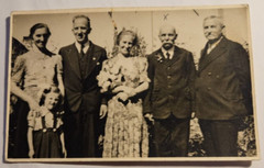 Wedding Party, Bride with Stepsister and Father (13.5×8.5) Original Photo