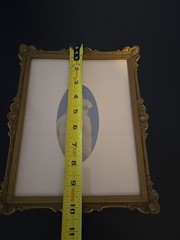 Vtg Victorian Baby Framed Cameo Picture Ornate Gold Syroco Style Frame