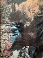 Vintage Crystal Mill Colorado Chromogenic Photograph Solid Wood Framed Large