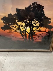 Nature Photography Print -Vintage Picture of Tree in Sunset 19” H x 22” L