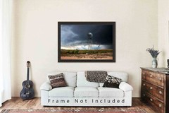 Windmill Storm Texas Farm Country Great Plains Thunderstorm Photography Print
