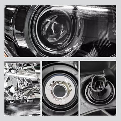 Black Headlights Assembly for 2015 2016 2017 Toyota Camry Headlamp Set W/Housing