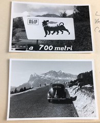 2x orig. Photos – VW Beetle Beetle in Winter 1954 + AGIP – Cortina d’Ampezzo