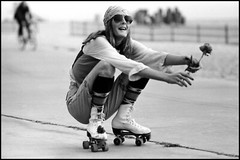 ROLLER SKATER WITH A ROSE AT VENICE BEACH,CA / MAY 1977 / number 2 of a series