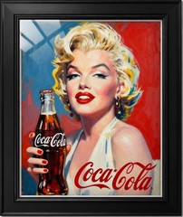 8×10 WallArt Marilyn Monroe Coca-Cola Poster Print Glass Frame