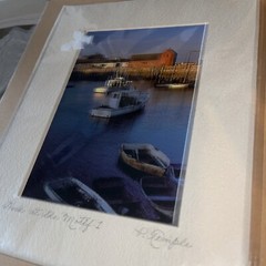 Dusk at the Motif 1 Rockport Massachusetts 8 x 10″ SIGNED Matted Photograph