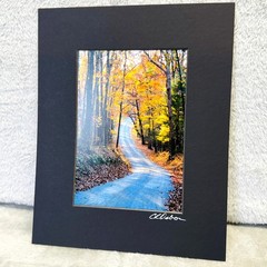 Autumn Landscape Photo Dividing Ridge Road VA Christie Osborne Signed 8×10 Mat