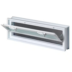3 In. Thick Series 24 In. X 8 In. X 3 In. Hopper Vent for Glass Block Windows (A