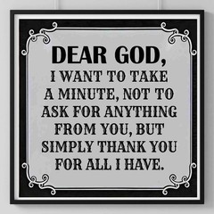 Dear God Gratitude Quote Printable | Inspirational Wall Art Digital Download