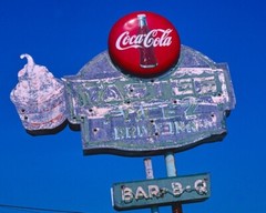 8×10 Vintage photo of Tastee Freez Drive-Inn ice cream sign, Rt. 80, Forest, MI.