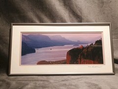Crown Point Sunset Columbia River OR WA Ken Burkhart Photography Framed 8 X 16″