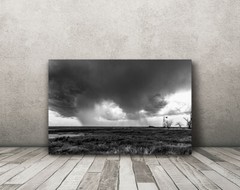 Black and white storm photography print Nebraska landscape wall art picture