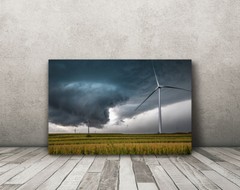 Tornado photography print wind turbine picture Iowa farmland wall art photo