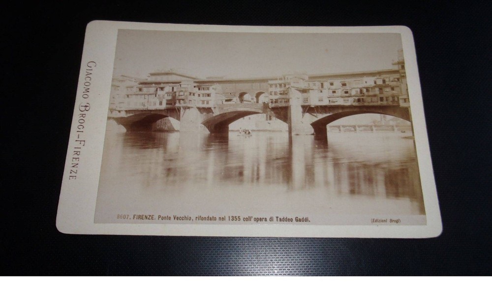 Photograph On Cardboard. 2MOI10345. Italy. Around 1900. Florence Ponte Vecchio