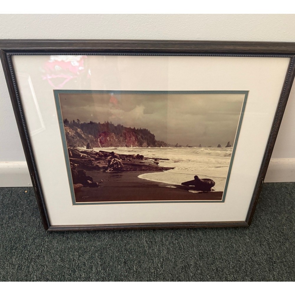 Photograph of Pacific Northwest Coast Sepia Professionally Framed 21.5X17.5″