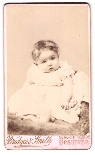 Photograph Bridges & Smith, Bradford, 55 North Parade, Baby in Christening Gown