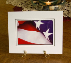5×7 Original Flag Print, Double White/Navy Mat (Fits 8×10 Frame), Patriotic