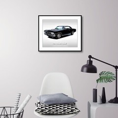 Classic Cars – 1966 Chevy Chevelle in Black – Muscle Car – Print
