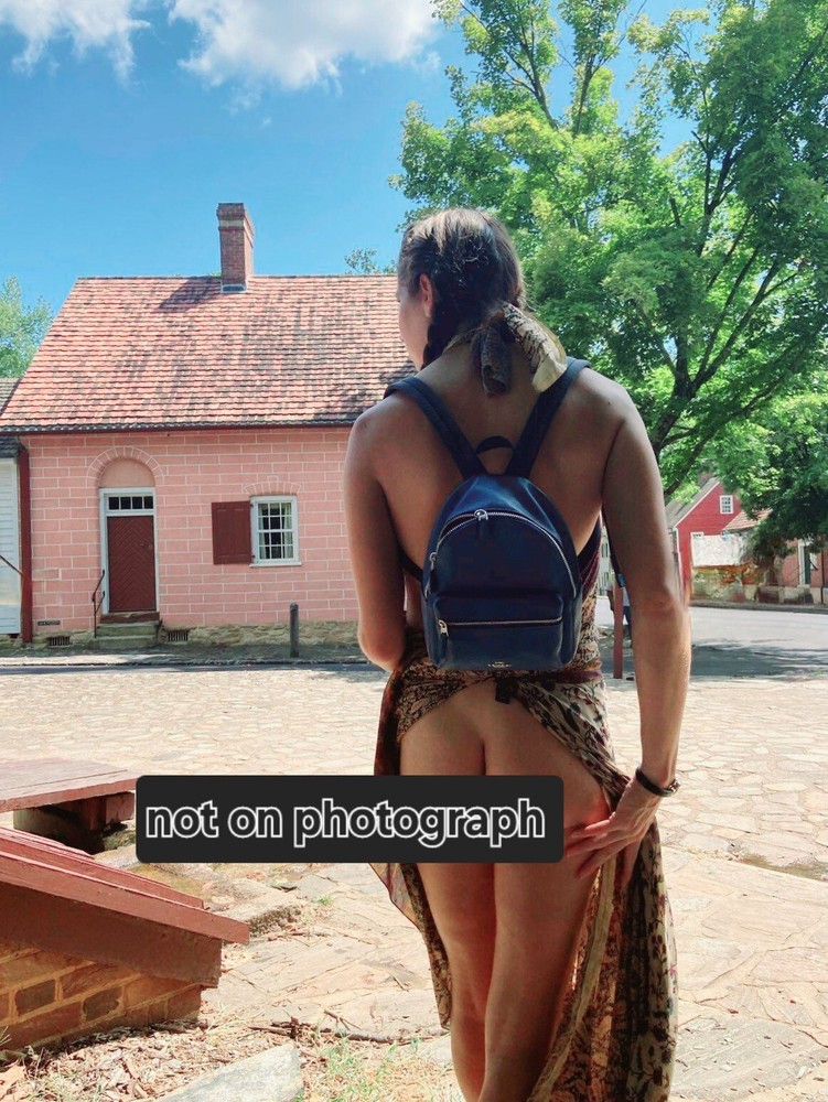 Fine art risqué woman model in town photograph 4×6 glossy
