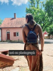Fine art risqué woman model in town photograph 4×6 glossy