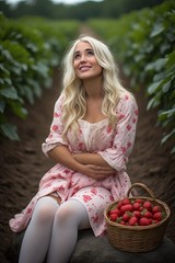 24 Pics.Gorgeous Ladies Picking Berries.Great Tits ! AI. 5 X 7. LAB PROCESS.ABC