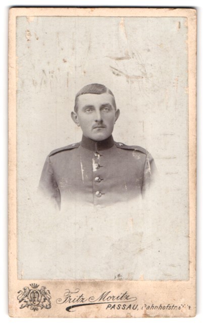 Photograph Fritz Moritz, Passau, Bahnhofstraße 66, soldier in uniform with sailo