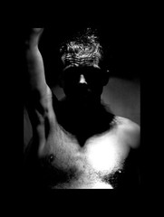 Author’s Photo – «unh», Face Male Body Nude Portrait Passe-Partout 18x24cm