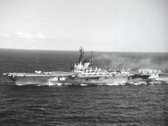 Vtg 1960s USS CORAL SEA CVA-43 Aircraft Carrier Photograph Press Release