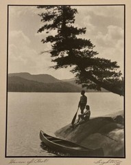 1937 «Haven Of Rest» Couple In Shade W/ Canoe Art Deco Photograph By Leighton