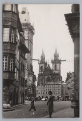 Prague Czech Republic 1961 – Old Town Square Passersby – Old Photo 1960s