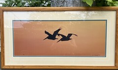 Thomas Mangelsen Signed Art Photo Ltd Pelicans Birds Wings At Dusk Numbered MCM