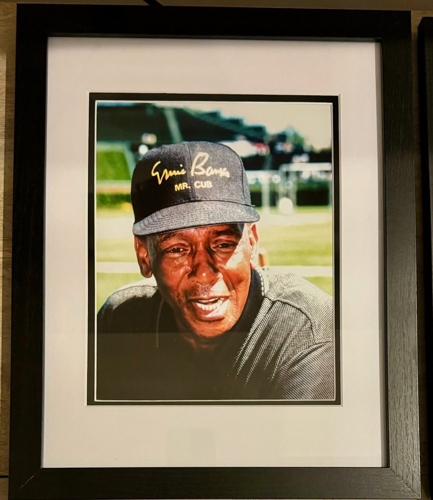 ERNIE BANKS Original Framed and Matted Giclee print edition of 20.